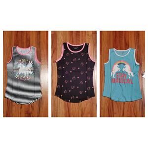 3-Pack Dream Star SS Crew Shirts Unicorn Print Design Girl's Size Large 14